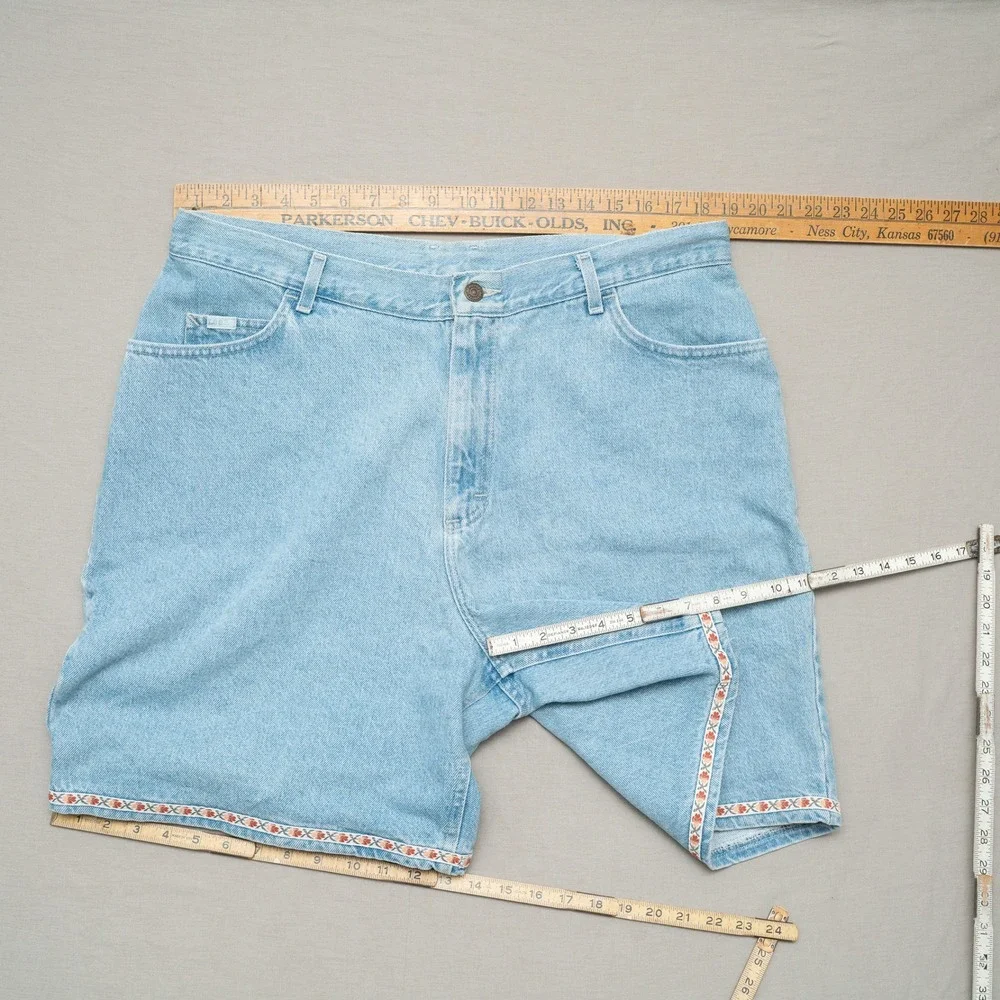 Vintage 80s 90s Lee Floral Border Relaxed Baggy Fit Denim Jeans Womens 20W